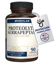 Nattokinase Serrapeptase Enzyme Supplement 120,000 SPU -Systemic Proteolytic Enzyme Formula for Circulation, Cardiovascular & Immune Support - Delayed Release, Non-GMO, GMP Certified- 90Count