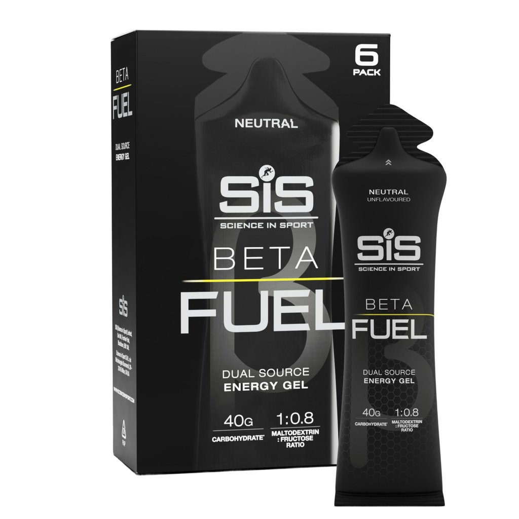 Science in Sport BETA Fuel Gel - Dual-Source Energy Gel - Isotonic Gel - Fast-Absorbing Carbohydrate Energy - Sports Nutrition - Easy on Stomach - Portable - Neutral Flavor - 6-Pack