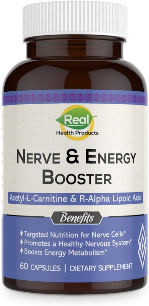 ALA supplement - R- Alpha lipoinsyre 300mg & Acetyl L- carnitin 1000mg - Nerve & Energy Booster for nerve, cardiovaskulær, kognitiv funktion & antioxidant support, 60 kapsler, 30 dages forsyning