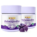 Ashwagandha Gummies & Vitamin D3 Gummies Organic Aswangdha Supplement for Improve Sleep, Stress Relief & Mood Calm (Grape Berry,Non-GMO, Gluten-Free & Sugar Free)-2 Pack