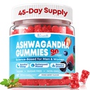Ashwagandha Gummies for Women & Men - 90 Count - Ashwagandha Supplements with L-Theanine, GABA, Magnesium, Zinc & Vitamin D3, Non-GMO, Sugar Free & Gluten Free