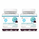 Youtheory Ashwagandha - Vegetarian Energy & Stress Support Supplement with Organic KSM-66 & Ginger Extract - Zero Sugar - Blueberry, 60 Gummies, Pack of 2 (60-Day Supply)