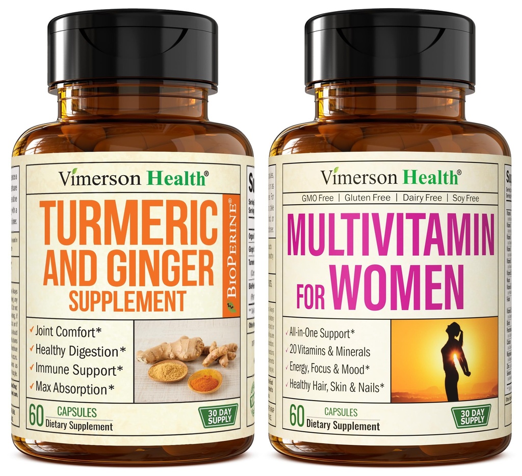 Gurkemeje supplement og ingefær rod fælles støtte supplement & Komplet Multivitamin til kvinder