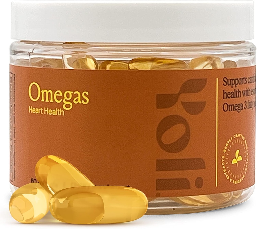 Yoli ® - Omegas - Fish Oil Omega 3 Supplement med vitamin D3 - Fish Oil Capsules med EPA og DHA Omega 3 Fedtsyrer til hjerte sundhed støtte
