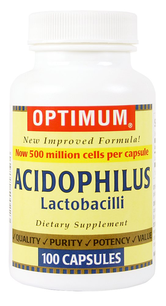 Optimum Acidophilus Lactobacilli kapsler, 100 Greve (pakke med 2)
