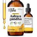 Wild & Organic Ashwagandha Liquid Drops - Calming Ashwagandha Root Extract til afslapning - 1 -Måned Supply - Urtetilskud til kvinder og mænd - Vegansk, Sukker & Alkohol- Gratis tinktur - 2 fl oz
