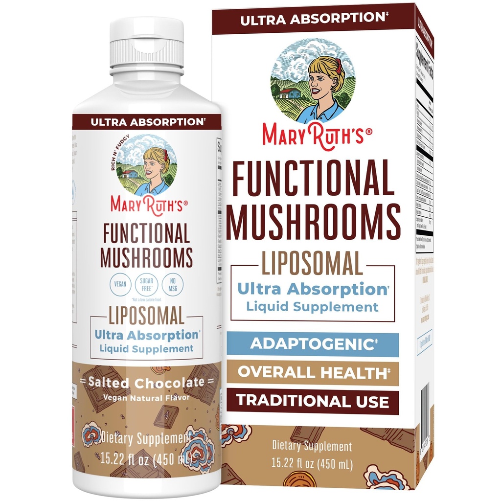MaryRuth Organics Mushroom, Mushroom supplement, Mushroom flydende Vitamin, Reishi Mushroom supplement til immunforsvar, Tyrkiet Hale Vitamin til stress Relief, Vegan, Non- GMO, Gluten Free, 15.22 Fl Oz