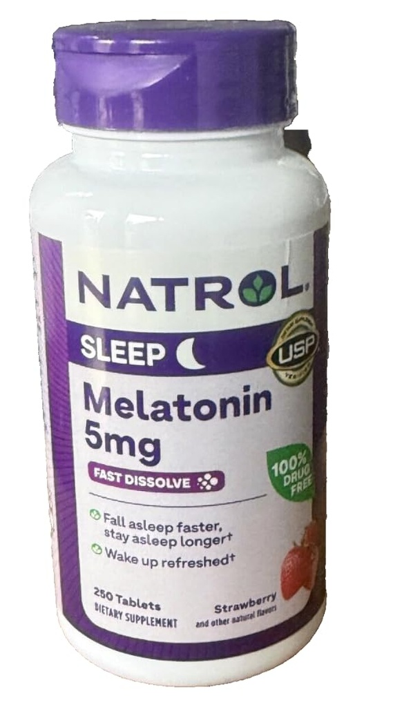 Naturol Melatonin 5mg hurtigt opløselige tabletter, 250 Tæl