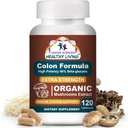 Cancer Sciences Colon Wellness Supplement, USDA Certified Organic Mushrooms Extract, Extra Strength 1.500 mg, High Potency 40% Beta- glucans, immunforsvar, Gut & fordøjelsesbesvær, Colon Cleanse & Detox, 120 Caps