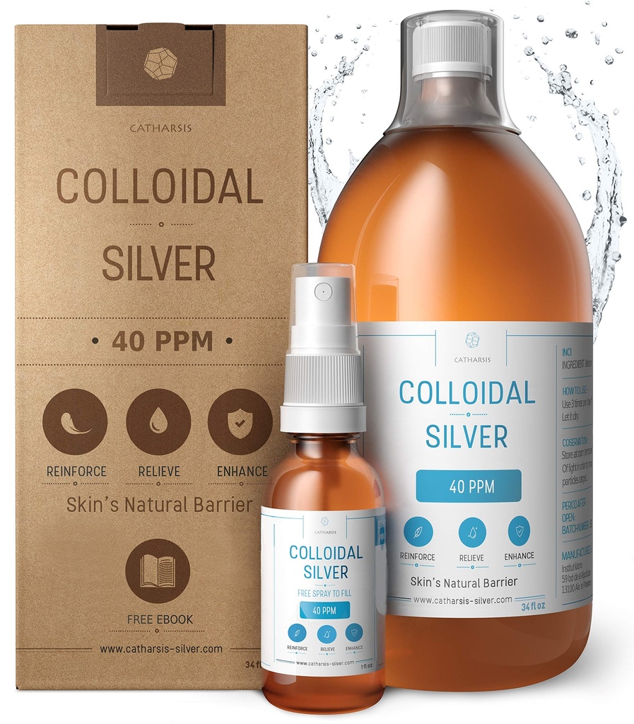 Premium kolloid sølv ● Optimal koncentration Formel, mindre partikler, bedre resultater ● Laboratory Certified ● Flydende sølv Lavet i EU ● Free Spray Flaske at fylde & Ebook (34 fl oz)