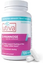 Szio + Utiva D- Mannose 500mg kapsler - naturligvis Flush Blogen og Urinary Tract - UTI Avoidance - D Mannose Kosttilskud til kvinder - Understøtter Urinary Tract Infektion behandlinger, 120 Kapsler