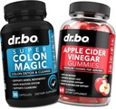 Colon Cleanser Detox & ACV Apple Cider Vinegar Gummies - 15 dages Colon Cleanse Pills Flush & Probiotic & ACV Gummies Kosttilskud - Tågebevægelse Kosttilskud til Intestinal Mave Bloating Gut Support