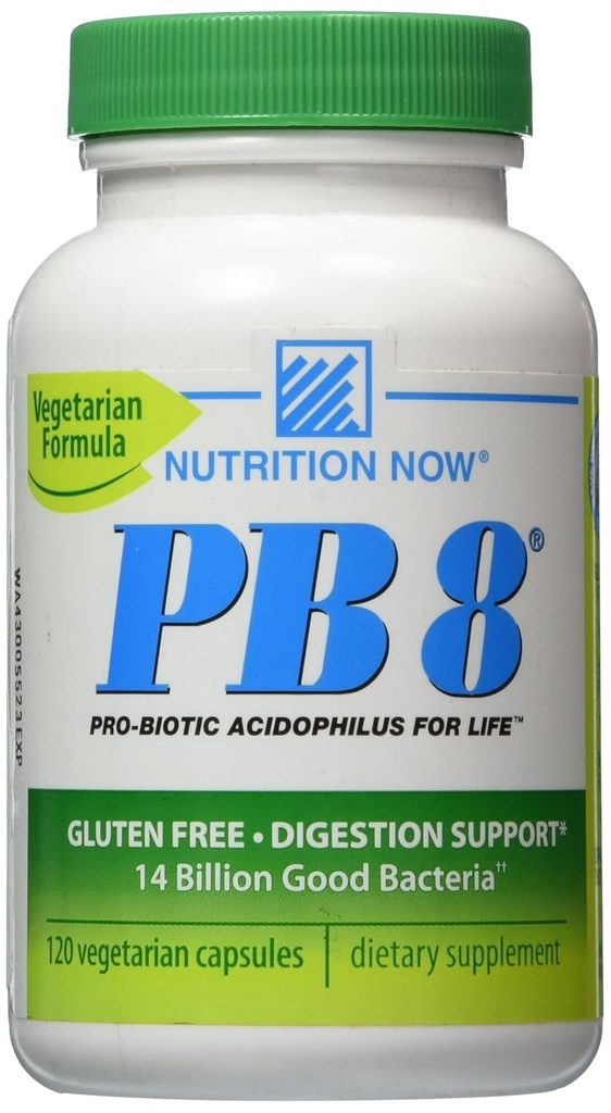 Nu PB 8 Pro- Biotic Acidophilus kapsler, Vegetarisk, 120- Count Flasker 60 Servering