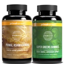 Primal Harvest Daily Two-Step Routine | Ashwagandha + Greens Gummies | 2 Pack | 30 Day Supply