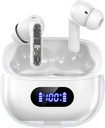 Trådløse Earbudons P1 PRO, Earphones Trådløse Bluetooth hovedtelefoner med Clear Call Mics Ear Bud, Komfortabel Fit, IPX7 Vandtæt lang batterilevetid, 30H Playtime til sport træning