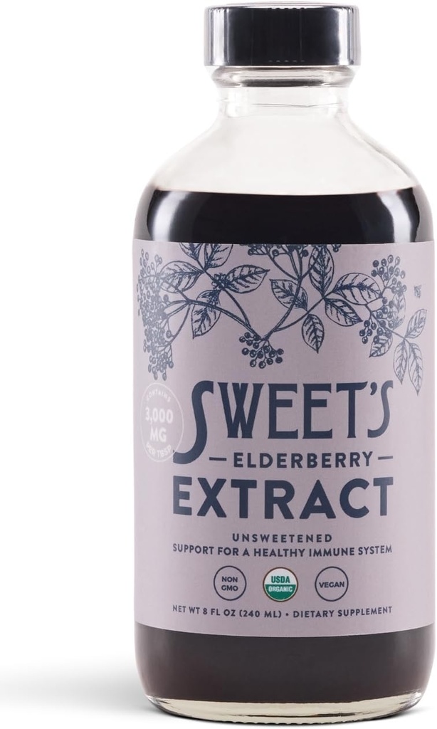 Økologisk Elderberry Extract 124; Usødet Elderberry Immunsupport 124; Vegan Buddy 124; Keto og Diabetic Friendly