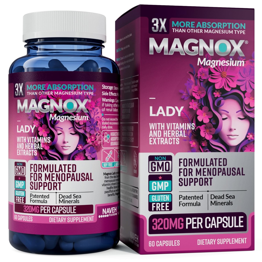 MAGNOX Lady Magnesium Supplement Note 124; Menopause og PMS Support til kvinder