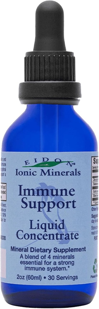 Eidon immunsupport supplement flydende koncentrat - Immunbooster Mineral Drops med zink, Selen, svovl, Support & Maintentain immunsystem, Bioavailable, No Preservatives or Additives - 2 oz