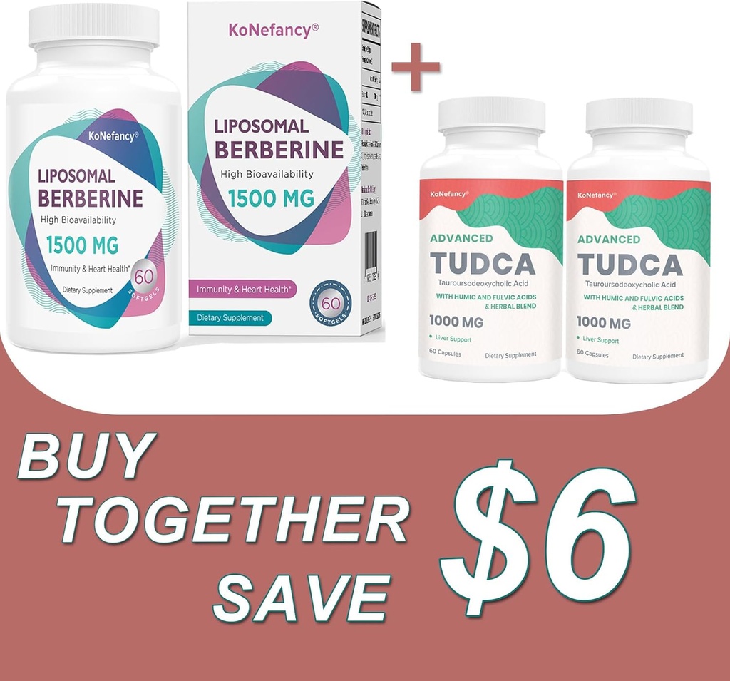 Optimer dit helbred med TUDCA Complex 2Pack og Liposomal Berberine 1500mg Bundle