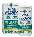 Vital Planet - Vital Flora Mænd Over 55 Daglige Probiotika, 60 Millioner CFU, Diverse Strops, Organic Prebiotics, Immunsupport, fordøjelsessygdomme Hylde Stabil Probiotika til mænd, 60 Kapsler