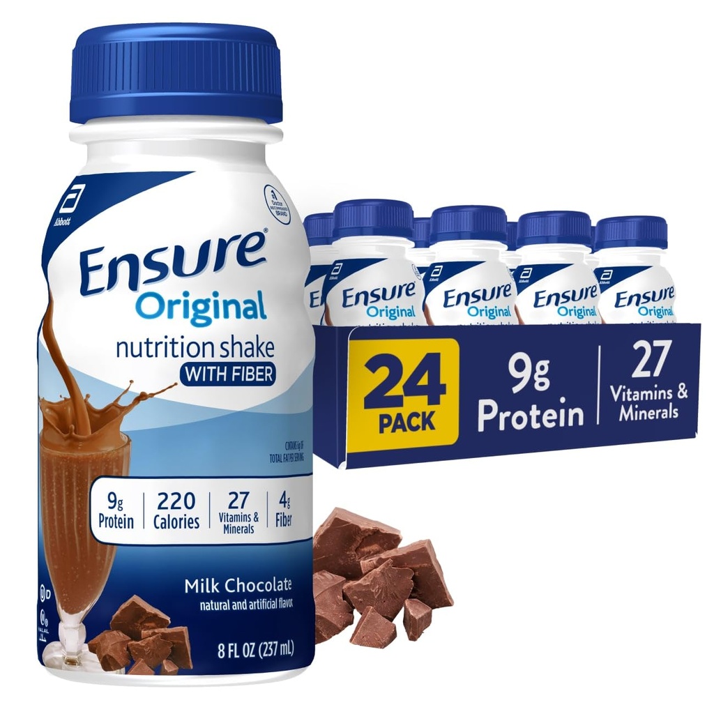 Sikre original mælk chokolade næringsstof rystes med fibrene 124; lille måltid erstatning Shake 124; klar til at drikke 124; 9g protein, 27 Vitamin og mineraler