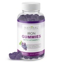 Jern Gummier med C-vitamin til voksne & børn - Chewable jern supplement til jernmangel anæmi, Red Blood Cell Support, Energy, immunfunktion, hjerne sundhed, Max Absorption, Grape Flavor, Vegan