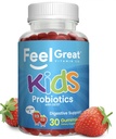 Føl store USDA Organic Kids Probiotika Gummies Name 124; Chewable Strawberry Probiotika til fordøjelsesmæssig sundhed & immunforsvar