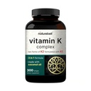 NatureBell vitamin K Complex - 300 Softgel - Levere 2.600mcg vitamin K - Fuld Spectrum Bone & Heart Health Support Supplement - High Absorption K1 & K2 MK-4 & MK- 7 *