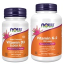 NOW Foods Supplements, Vitamin D-3 5,000 IU, High Potency, Structural Support*, 240 Softgels with Now Supplements, Vitamin K-2 100 mcg, Menaquinone-4 (MK-4), 250 Veg Capsules