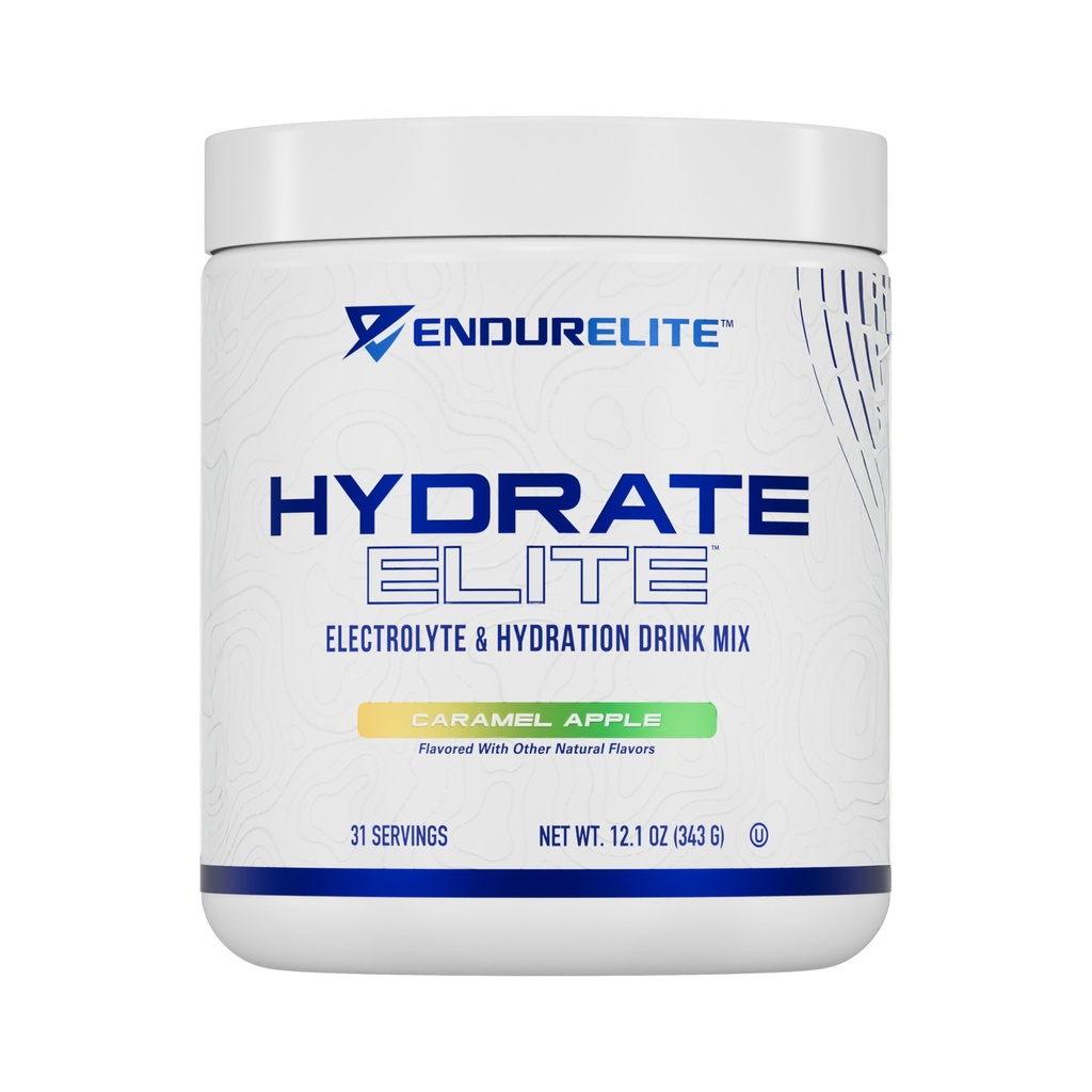 EndurElite Hydrate Elite – Electrolyte Powder – Instant Hydration & Electrolytes for Endurance Athletes – Hydration Powder Mix – Caramel Apple – 31 Servings