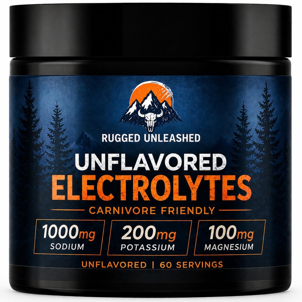 Unflavored Electrolytes – Unflavored Electrolyte Powder for Carnivore Diet, Keto & Fasting – Carnivore Electrolytes Powder with No Sugar – Flavorless Electrolytes – Fasting Salts – 60 Servings