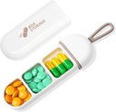 Toplive Travel Pill Organizer, Bærbar Pill Container Mini Daily Pill Organizer, Lille Pill sag Travel Medicine Organizer Pocket Vitamin Supplement Fish Oil Box, Hvid Grå