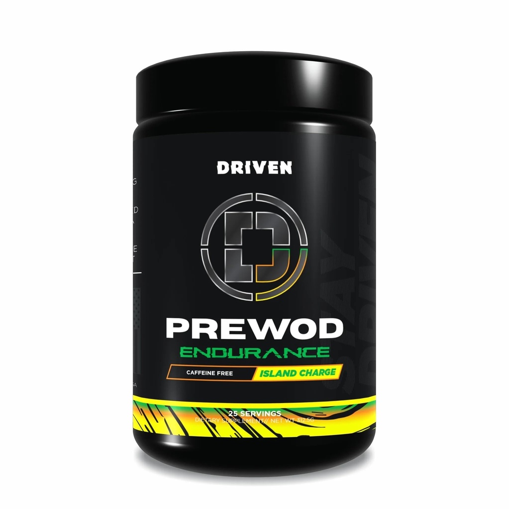 Driven PREWOD Caffeine-Free Pre-Workout – 25 Servings – Stimulant-Free Supplement with Beta-Alanine, Citrulline & Electrolyte Support – Focus, Endurance & Strength for High-Intensity Training