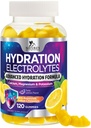 Hydration Electrolyte Gummies - Daily Liquid Replenisher Gummy - Electrolyte Multiplier with Minerals, Potassium & Real Salt - Vegan, Non-GMO - Tasty Lemon Flavor Hydration Electrolytes - 120 Gummies