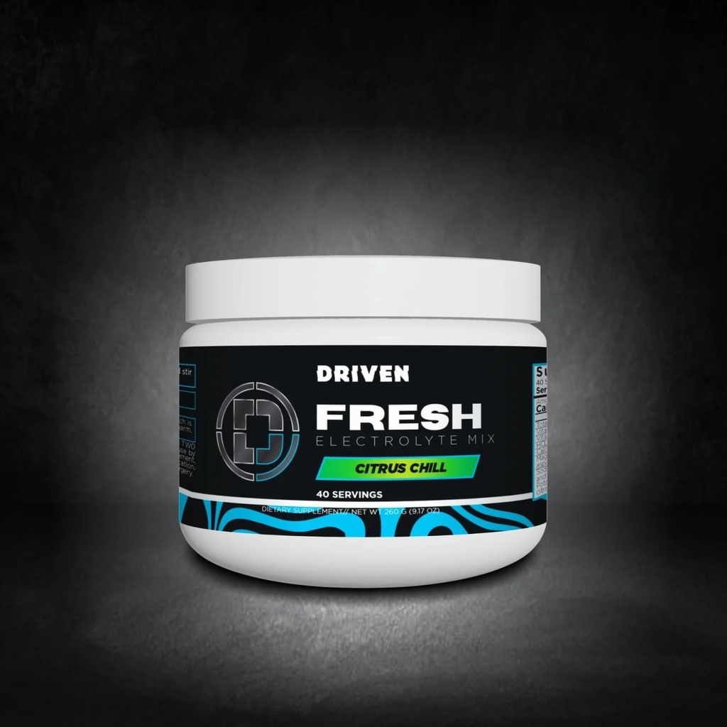 Driven F.R.E.S.H- Fluid Replacement Energy Stamina Hydration: Electrolytes for Ultimate Perfomance and Recovery (40 Servings, Citrus Chill)