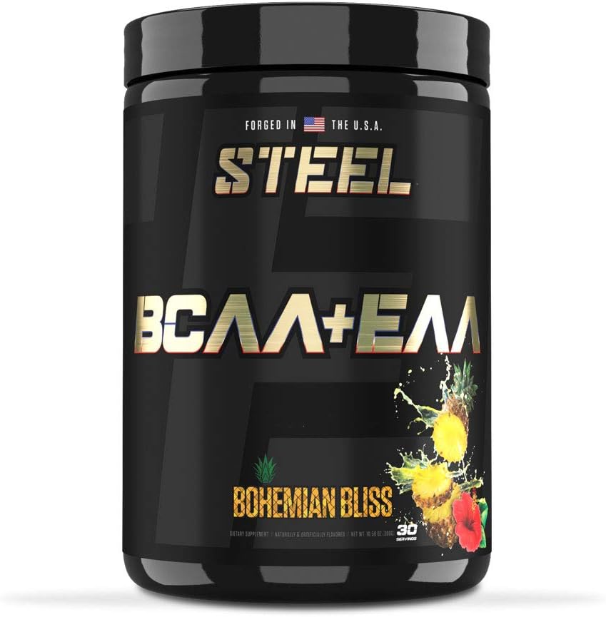 Stål Kosttilskud â 124; High Performance BCAA EAA pulver â 124; fremmer Lean Muscle Growth og Workout Endurance â 124; 2: 1: 1 forhold til at inddrive Muscle Hurtigere 30 Serveringer. (Bohemian Bliss)