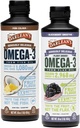 Barlean 's Omega 3 Liquid Supplement Bundle, BlackBerry Smoothie Flax Seed Oil og Piña Colada Fish Oil Kosttilskud sæt, 16 oz