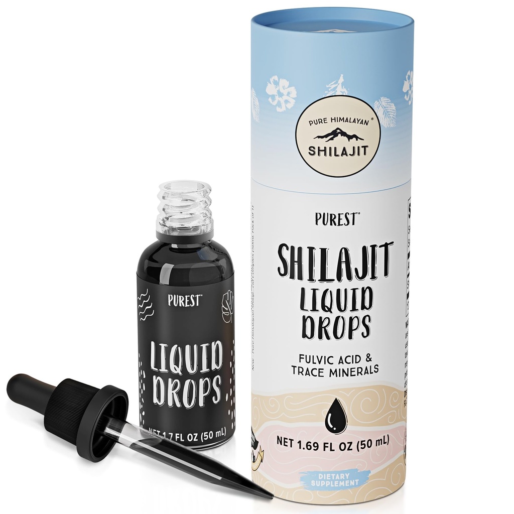 Pure Himalayan Shilajit ® Liquid Drops - The Pure Form of Shilajit, 99,9% Absorption for immunforsvar, Energy Boost, Anti- Aging - Natural Trace Minerals & Fulvic Acid (50ml)