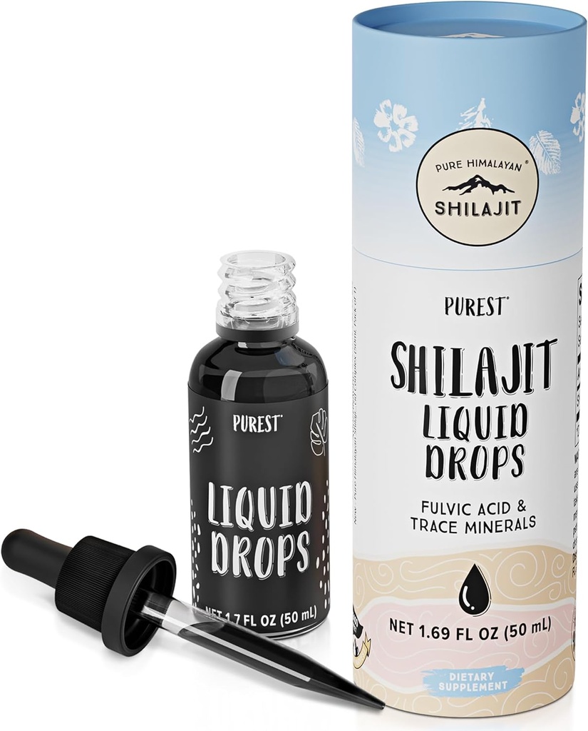 Pure Himalayan Shilajit ® Liquid Drops - The Pure Form of Shilajit, 99,9% Absorption for immunforsvar, Energy Boost, Anti- Aging - Natural Trace Minerals & Fulvic Acid (50ml)