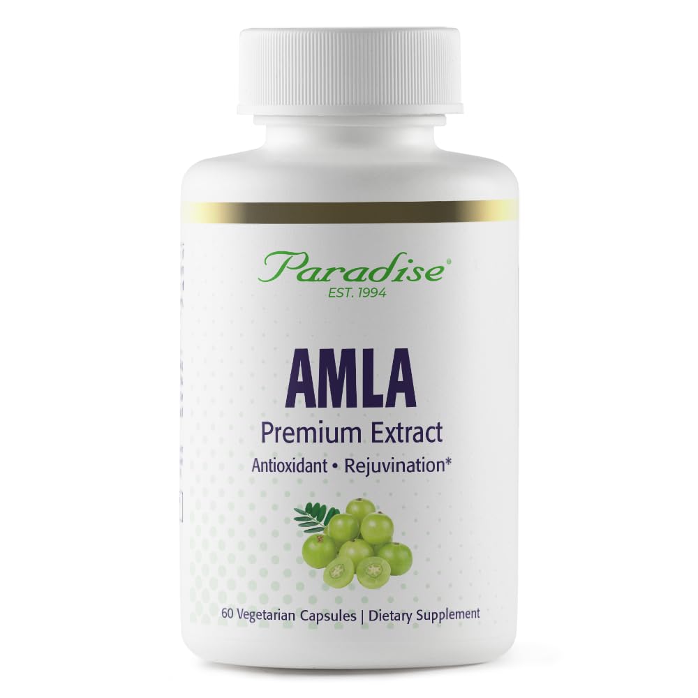Paradise Herbs Amla, 250 mg Organic Whole Spectrum Vitamin C, Antioxidant, Superfood, Quality Ayurvedic Supplement 60 Vegetarian Capsules