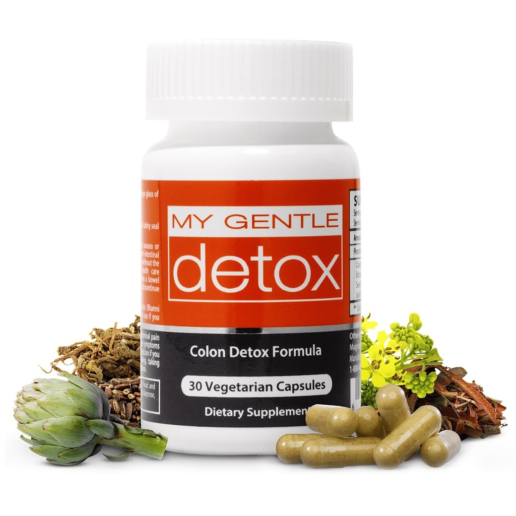 Herbal Nitro My Gentle Detox Cleanse for Women & Men - Poop Pills for Constipation Relief - Overnight Colon Cleanse Natural Supplement for Bloating & Discomfort (30 Capsules)