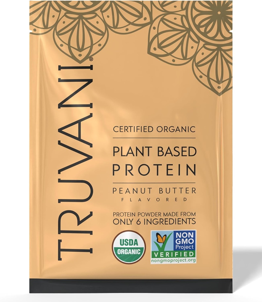 Truvani Vegan Pea Protein Powder Shutter 124; Jordnøddesmør 124; 32.7g Organic Plant Based Protein