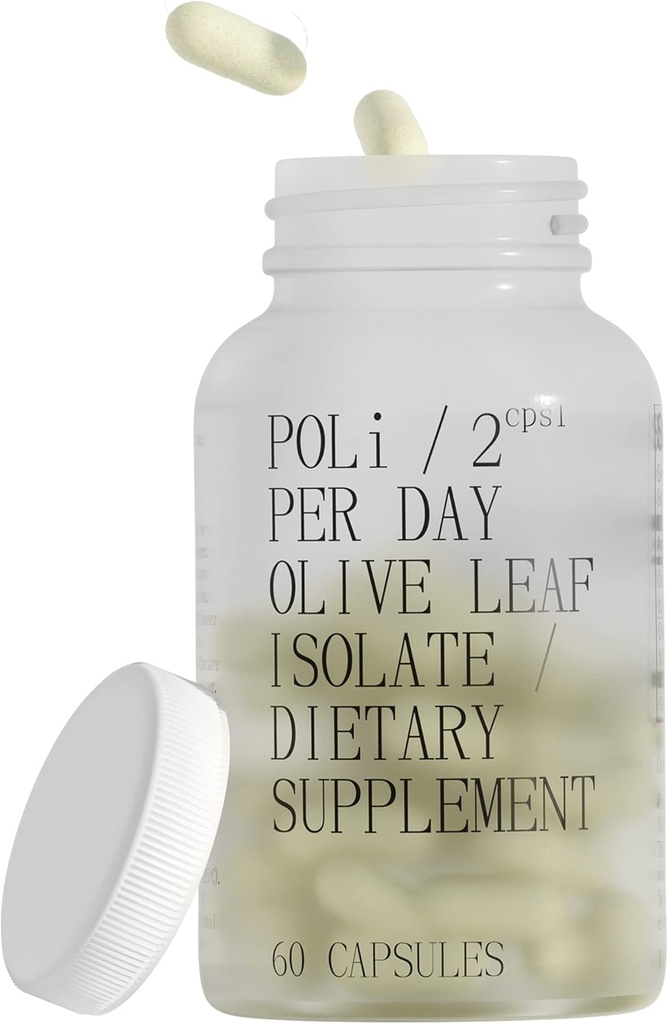 FOREVER YOUNG Poli - 124; Olive Leaf - ekstrakt Kosttilskud 124; 10mg Hydroxytyrosol, 100 mg Oleuropein - 124; immunsupporttilskud - 124; Greece Manufacturing - 124; flaske med 60 Vegankapsler (30 Servere)