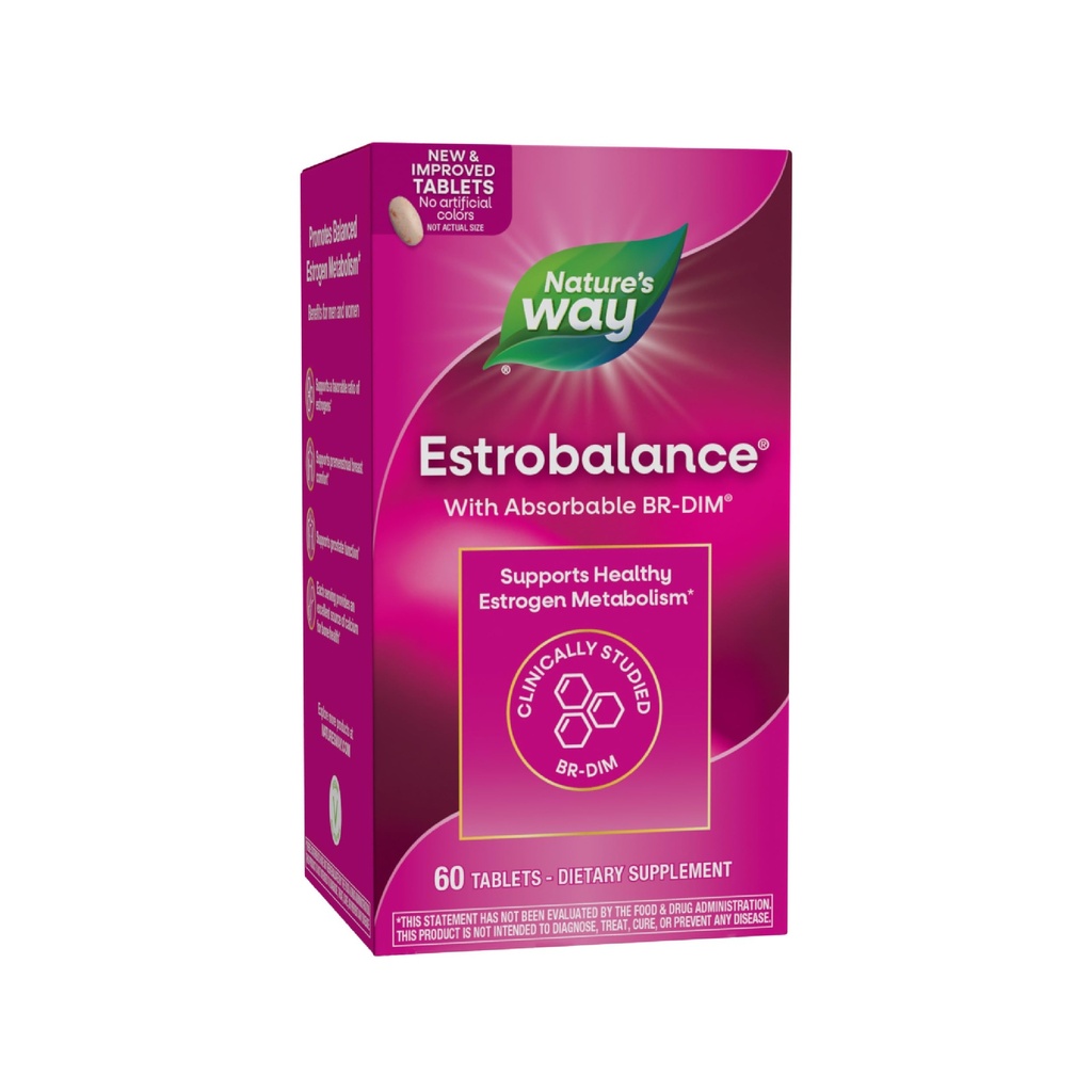 Nature's Way Estrobalance, Absorbable BR-DIM, Supports Healthy Estrogen Metabolism*, Vegan, Gluten Free, 60 Tablets (Packaging May Vary)