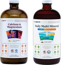 LIQUIDHealth Calcium Magnesium Vitamin & Daglige Multi Minerals Flydende supplement Bundle for voksne - Immunsystem, Bone & fælles støtte, Forbedre mobilitet, øge energi - Vegan, Non- GMO, USA Made