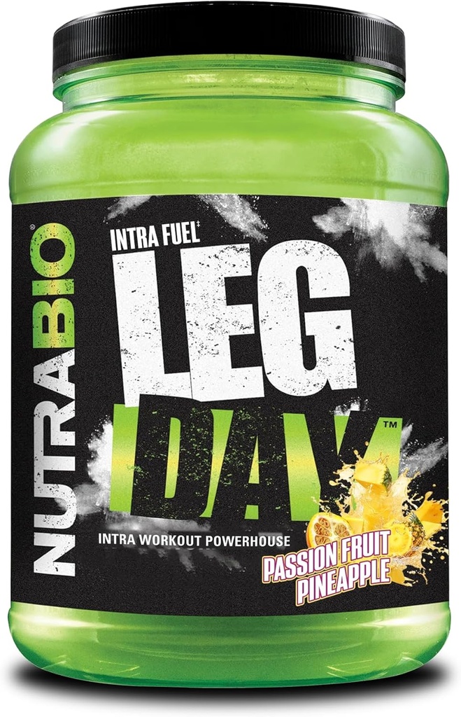 NutraBio Leg Dag Intra Workout Powder - Avanceret Carb supplement med Cluster Dextrin & Elektrolytes -Carb Powder med EAA / BCAA - Cyklisk Dextrin for ydeevne - Passionsfrugt Ananas, 20 Servering