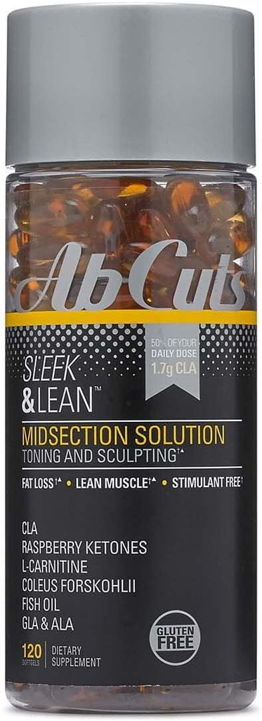 Sleek og Lean - 120 Easy- to- Swallow Softels - CLA supplement, Fish Oil, Flaxseed Oil, L- Carnitin - Hjælper med at øge antioxidant forsyning