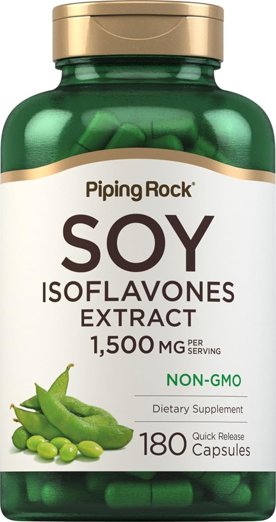 Piping Rock Soy Isoflavones against 124; 1500 mg against 124; 180 Kapsler against 124; Non- GMO, Gluten Free Extract Supplement