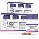 Omeprazole 20mg Bulk 84 ct - Heartburn Medicine Omeprazole Tablets - Acid Reducer Pills for Heartburn Relief and Acid Reflux Medicine - Six 14 Ct Bottles