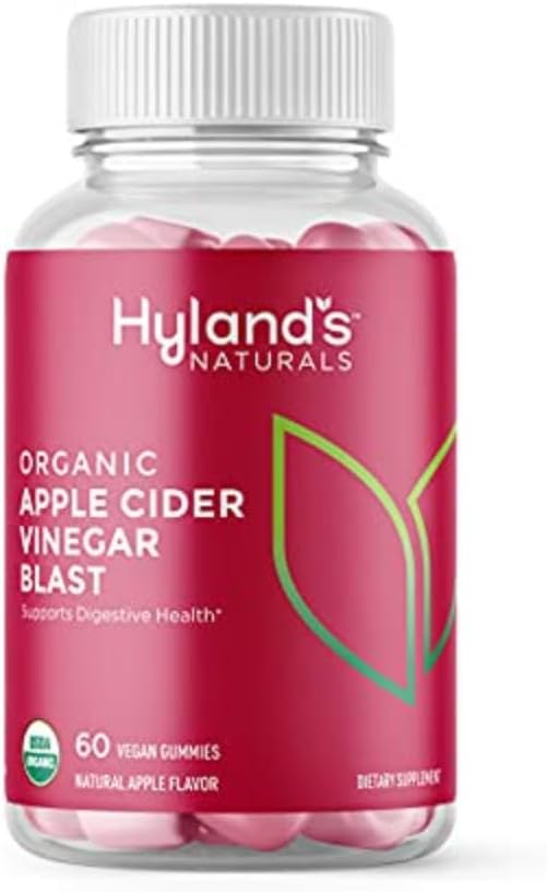 Hyland 's Organic Apple Cider Vinegaard Blast Gummies, Digestive Health Support, 60 Vegan ACV Gummies (30 dage)